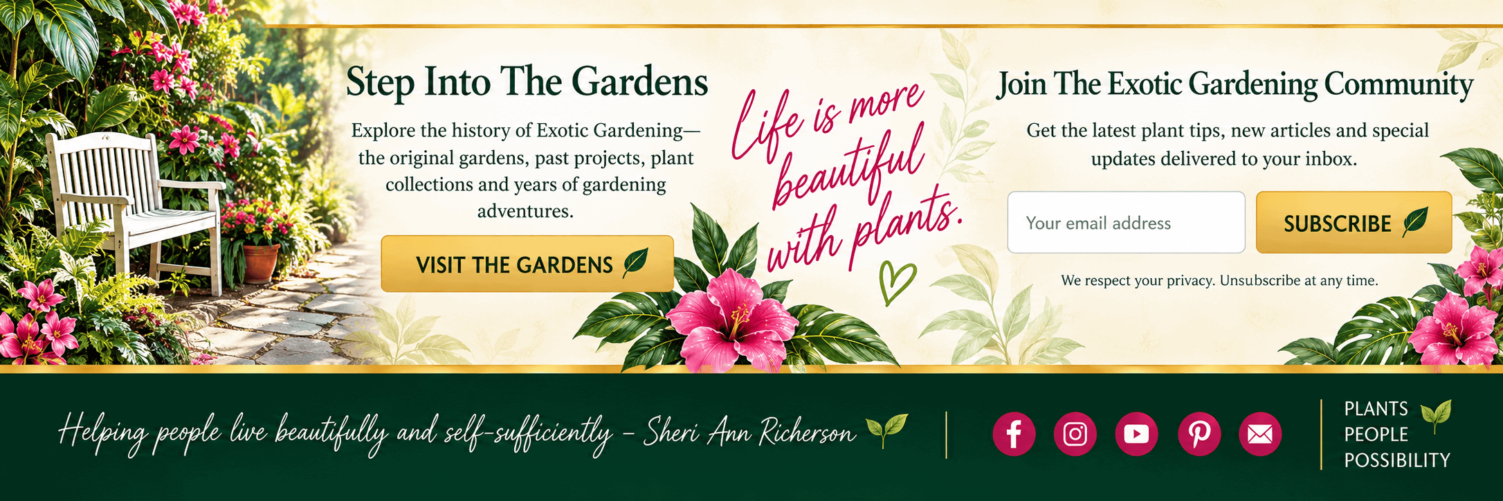 Step Into The Gardens and join the Exotic Gardening community