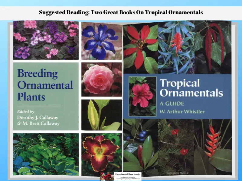 Book covers for Tropical Ornamentals and Breeding Ornamental Plants.