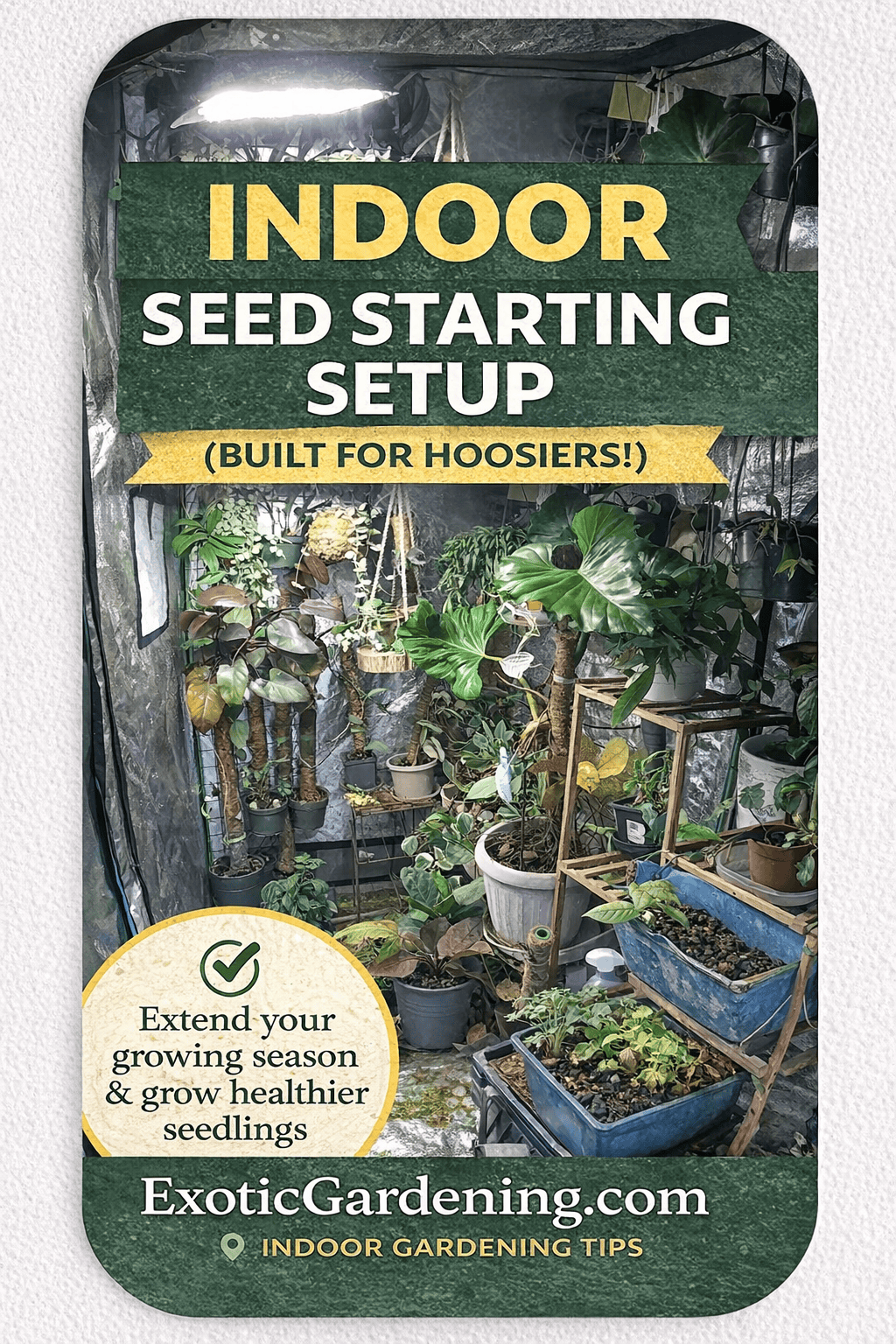 Indiana indoor seed starting system with grow tent, soil blocks, grow lights and Midwest season extension for healthier seedlings.
