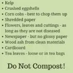 A printable list of what to compost.